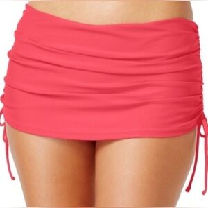 Victoria Secret Brand New Essential Ruched Bikini Skirt In Coral Womens Size S